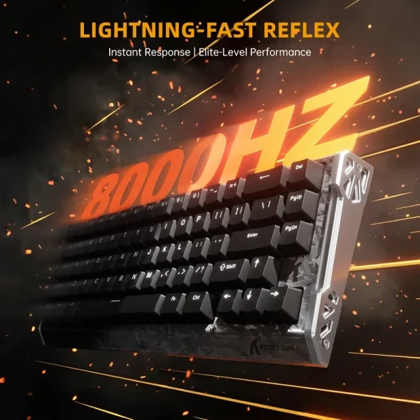 Bežična gaming tastatura Attack Shark R68HE Magnetic Switches/RT/Snap Tap/DKS/MT/TGL/Black