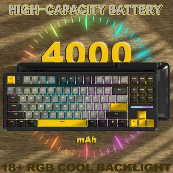 Bežična gaming tastatura Attack Shark X87 Mehanička/TriMode/4000mAh/Hot Swap/Star Black