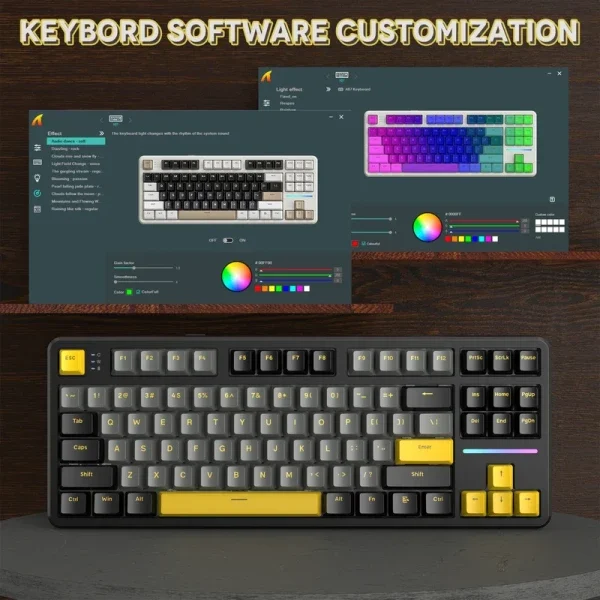 Bežična gaming tastatura Attack Shark X87 Mehanička/TriMode/4000mAh/Hot Swap/Star Black