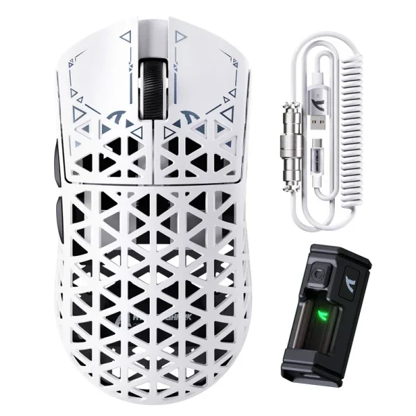 Bežični gaming miš Attack Shark R5Ultra PAW3950MAX/Carbon Fiber/Superlight/8KHz/Omron Switches/White
