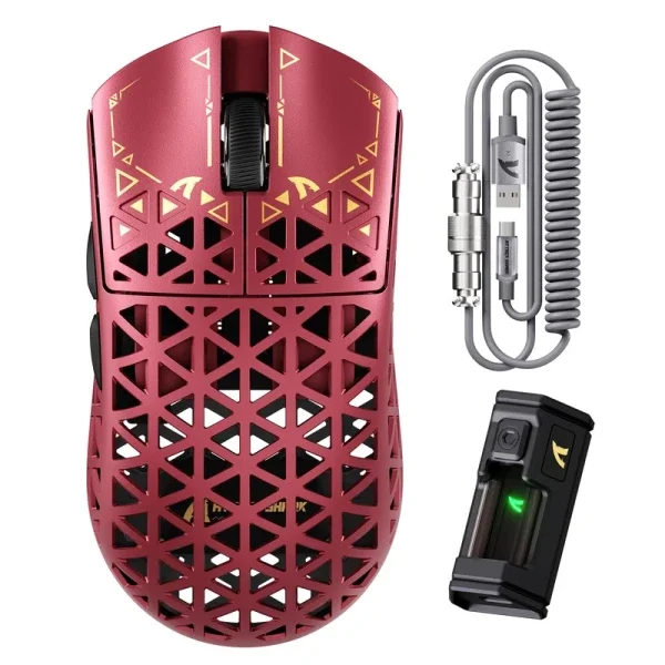 Bežični gaming miš Attack Shark R5Ultra PAW3950MAX/Carbon Fiber/Superlight/8KHz/Omron Switches/Red
