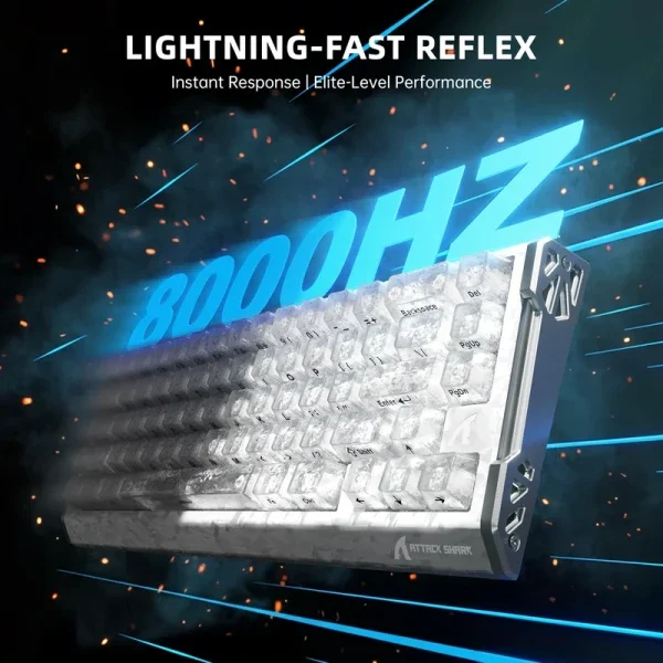 Bežična gaming tastatura Attack Shark R68HE Magnetic Switches/RT/Snap Tap/DKS/MT/TGL/Ice Ninja