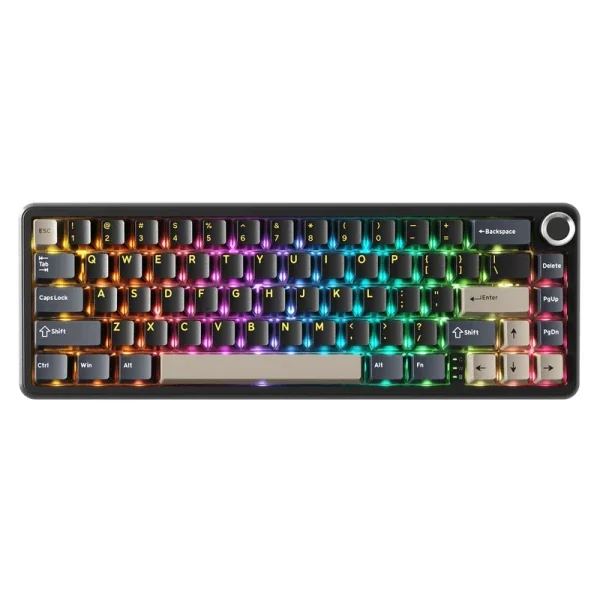 Bežična gaming tastatura Attack Shark X66 Mehanička/TriMode/Multimedia Control/Hot Swap/Star Black