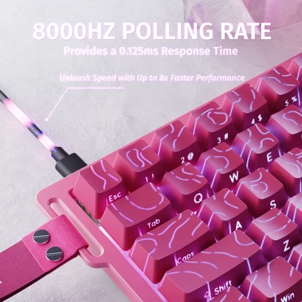 Gaming tastatura Attack Shark X68HE Magnetic Switch/RT/Snap Tap/DKS/MT/TGL/Pink Contour