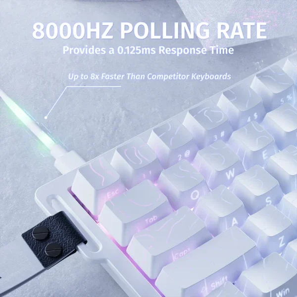 Gaming tastatura Attack Shark X68HE Magnetic Switch/RT/Snap Tap/DKS/MT/TGL/White Contour