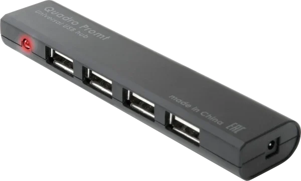 USB Hub 4 port Defender 2.0 Black Quadro Promt