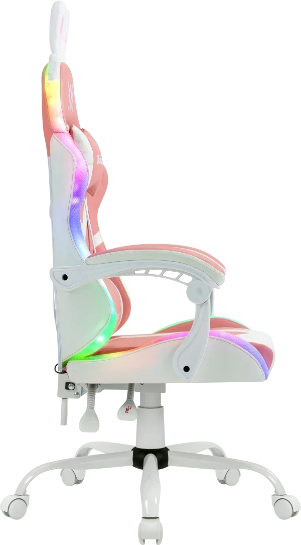 Gaming stolica Defender Ideal/RGB/eko koža/do 110 kg/roze-bela