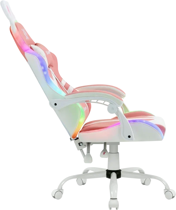 Gaming stolica Defender Ideal/RGB/eko koža/do 110 kg/roze-bela