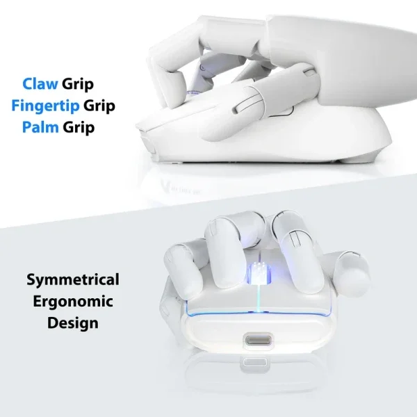 Bežični gaming miš Attack Shark X5 TriMode/Superlight/LongBattery/RGB Click/Ergonomic/White