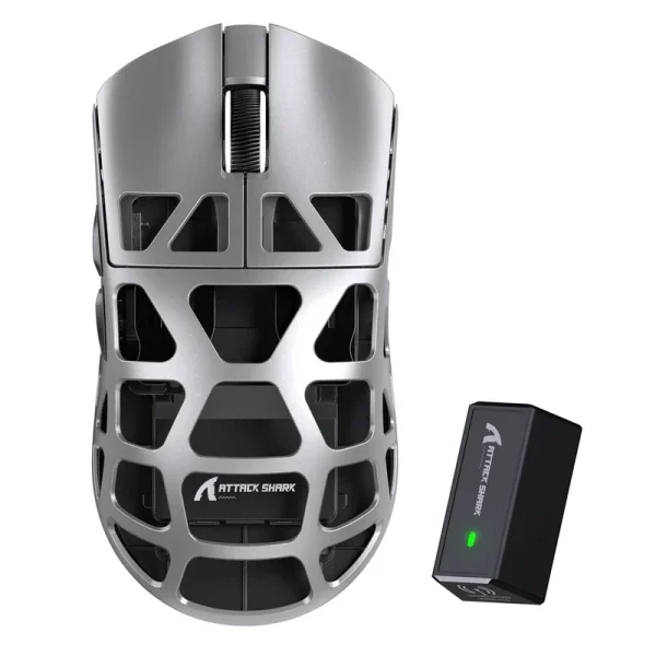 Bežični gaming miš Attack Shark R3 PAW3395/Magnesium/Superlight/8KHz Pooling/Silver Gray
