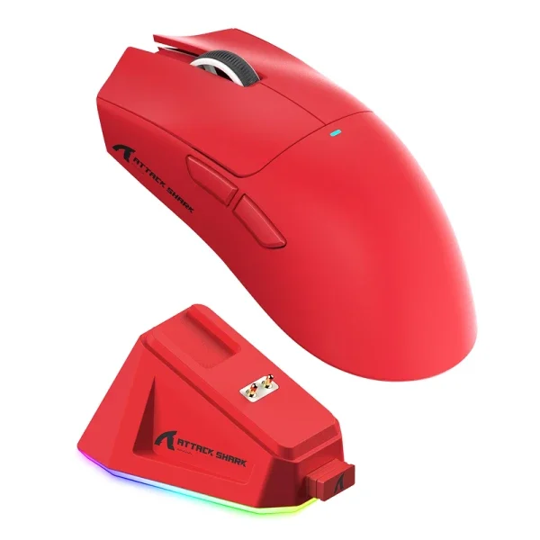 Bežični gaming miš Attack Shark X11 PAW3311/22000 DPI/TriMode/Red + Charging Dock