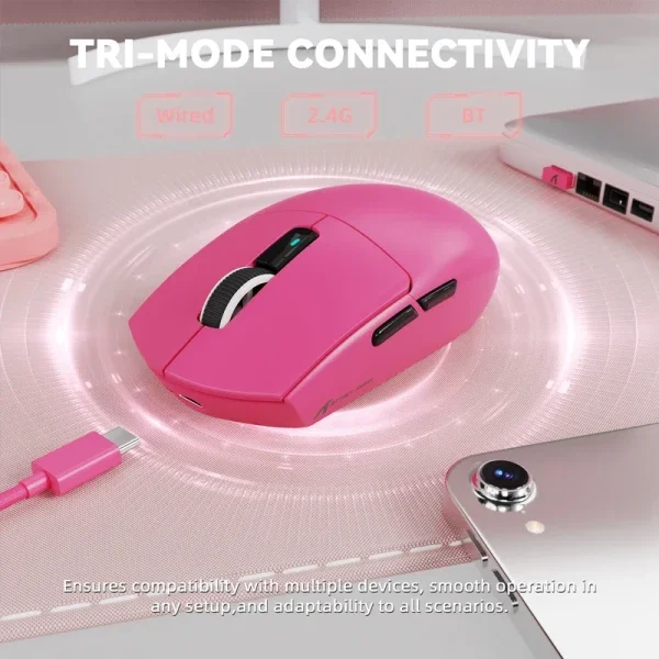 Bežični gaming miš Attack Shark G3Pro PAW3311/25000 DPI/Omron Switches/Berry Red + Charging Dock