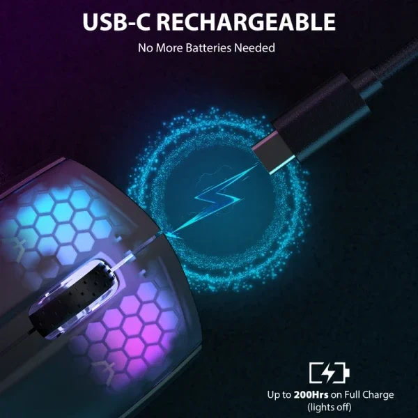 Bežični gaming miš Attack Shark X5 TriMode/Superlight/LongBattery/RGB Click/Ergonomic/Black