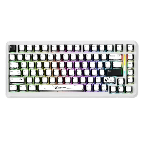 Bežična gaming tastatura Attack Shark X82 Pro HE Magnetic Switches/RT/SnapTap/DKS/MT/TGL/Comic White