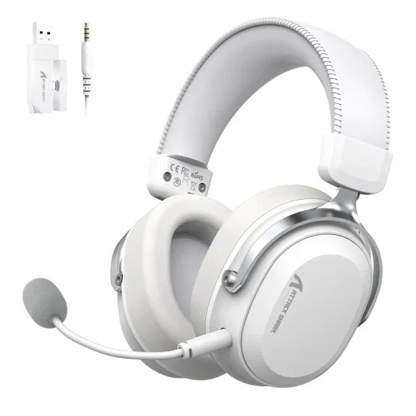 Bežične gaming slušalice Attack Shark L30PRO 50mm/7.1 Surround/TriMode/Aluminium/1100mAh/White