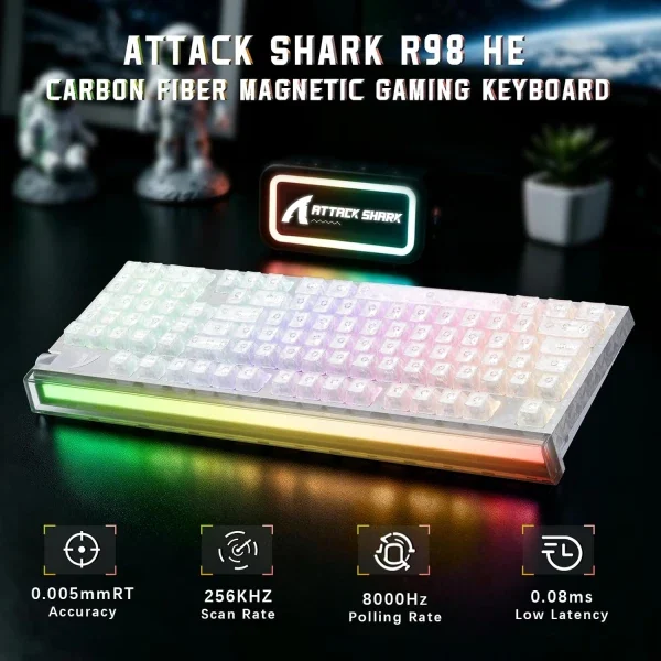 Gaming tastatura Attack Shark R98HE Magnetic Switch/RT/Snap Tap/DKS/MT/TGL/Ice Ninja
