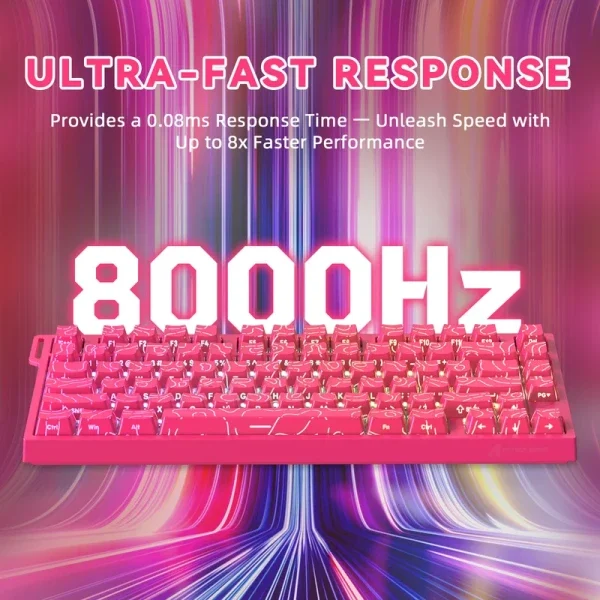 Gaming tastatura Attack Shark R82HE Magnetic Switches/8KHz/RT/Snap Tap/DKS/MT/TGL/Pink Countur