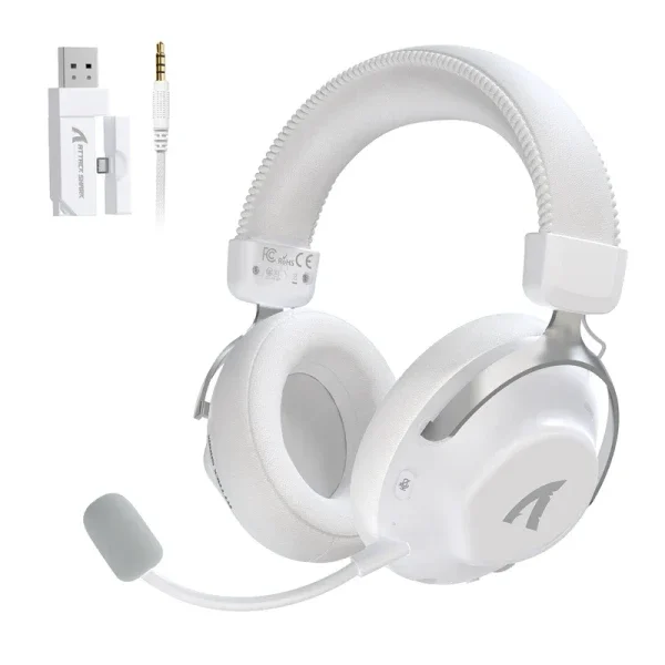Bežične gaming Slušalice Attack Shark L50Pro 53mm/7.1 Surround/TriMode/1100mAh/Aluminium/White