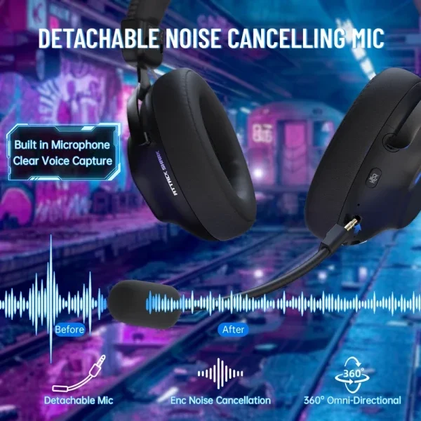 Bežične gaming Slušalice Attack Shark L50Pro 53mm/7.1 Surround/TriMode/1100mAh/Aluminium/Black