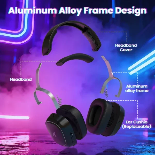 Bežične gaming slušalice Attack Shark G800 50mm/3D Surround/TriMode/Aluminium/Black