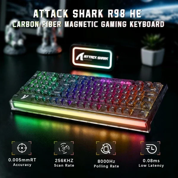 Gaming tastatura Attack Shark R98HE Magnetic Switch/RT/Snap Tap/DKS/MT/TGL/Ink Jade