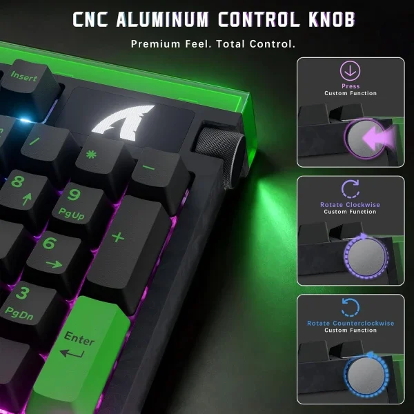 Gaming tastatura Attack Shark R98HE Magnetic Switch/RT/Snap Tap/DKS/MT/TGL/Fluorescent Green