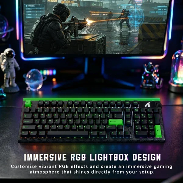 Gaming tastatura Attack Shark R98HE Magnetic Switch/RT/Snap Tap/DKS/MT/TGL/Fluorescent Green