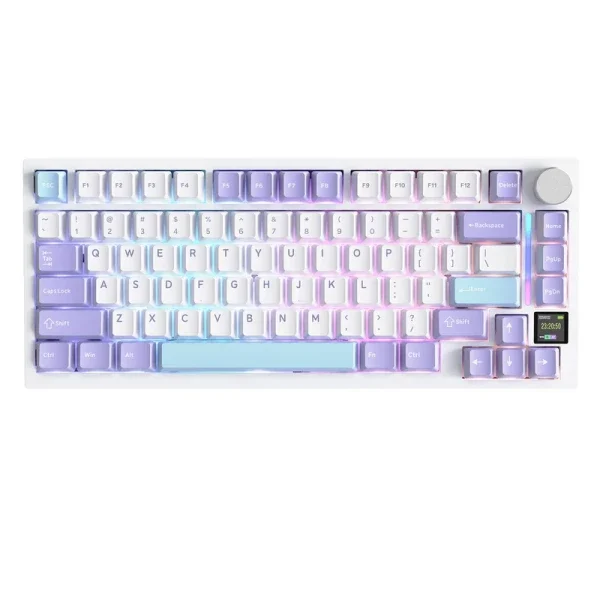 Bežična gaming tastatur Attack Shark X820Ultra Mehanička/TriMode/TFT Screen/Gasket/Lavender