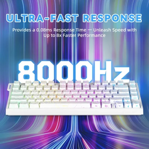 Gaming tastatura Attack Shark R82HE Magnetic Switches/8KHz/RT/Snap Tap/DKS/MT/TGL/White Countur