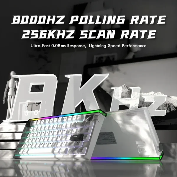 Gaming tastatura Attack Shark R85HE Magnetic Switches/8KHz/RT/Snap Tap/DKS/MT/TGL/Starry White