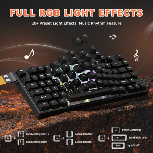 Gaming tastatura Attack Shark R82HE Magnetic Switches/8KHz/RT/Snap Tap/DKS/MT/TGL/Black