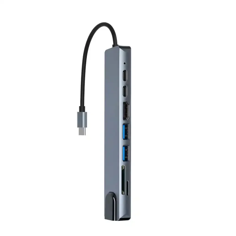 Adapter Tip C 8/1 4K HDMI/USBx2/SD/TF/USB-C/PD/Lan KT-801G Kettz
