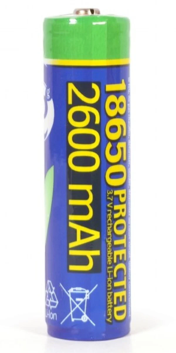 EG-BA-18650/2600 ENERGENIE Lithium-ion 18650 battery, protected, 2600 mAh Pakovanje 1kom
