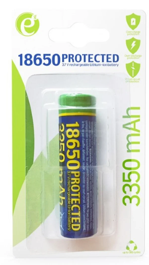 EG-BA-18650/3350 ENERGENIE Lithium-ion 18650 battery, protected, 3350 mAh Pakovanje 1kom