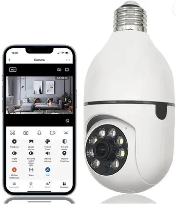 CAM-IP3MP-Q8 GMB kamera 3 mpix microSD iCSee xmeye pro app Two-way voice 3,6mm ZA SIJALICNO GRLO E27