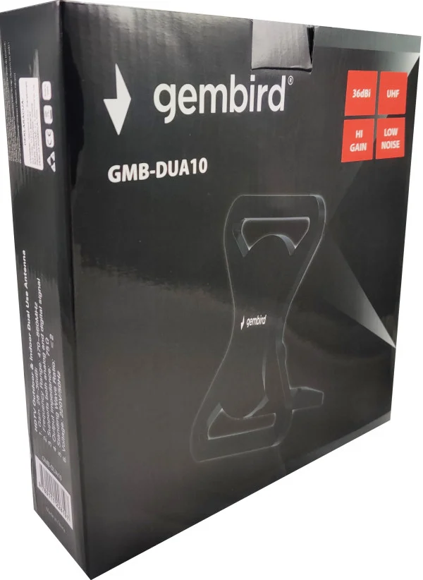 GMB-DUA10 **Gembird Antena sobna/spoljna sa pojacalom, 23x21cm, UHF, dobit 36dB sa kablom 10m (899)