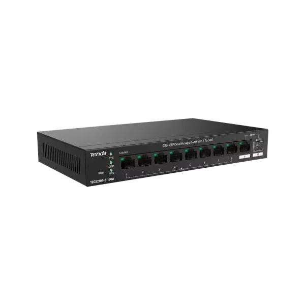 Svič 10/100/1000 9-port + 1SFP Tenda TEG2210P-8-120W/8-Port PoE