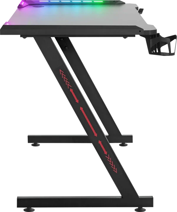 Gaming sto Defender Idol 75cmx120cmx60cmx15mm Backlight/Držač za čase/crni