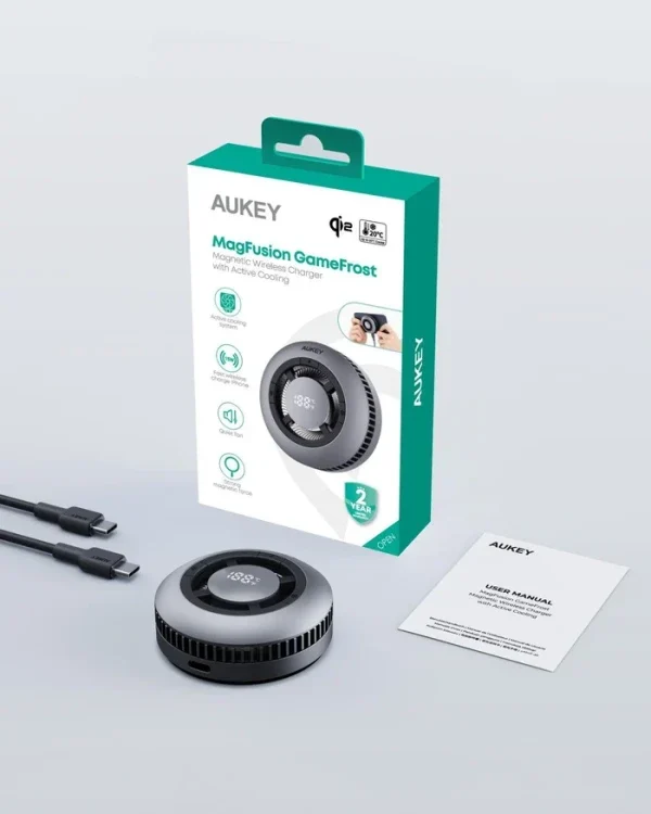 Bežični punjač sa aktivnim hlađenjem Aukey LC-G10 Qi2 15W