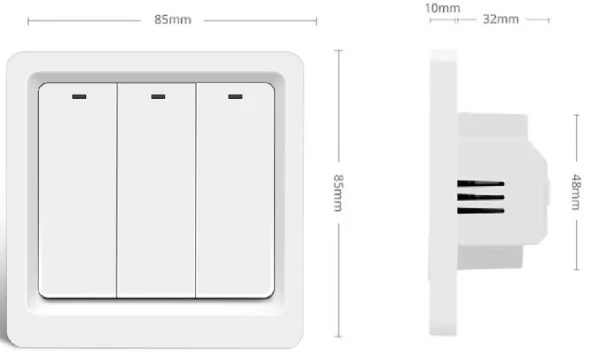 ZIGBEE-SWITCH-DS103 Gembird RSH Tuya WiFi Pametni kucni prekidac sa 3tastera EU Standard