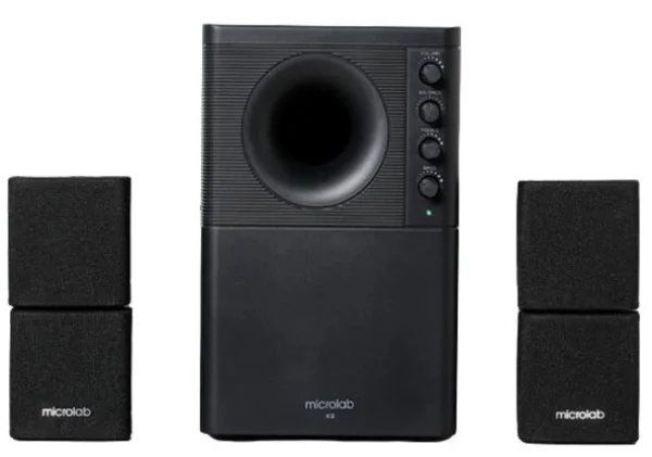 Microlab X2BT Aktivni drveni zvucnici 2.1 sistem 46W RMS (20W+2*13W) 3,5mm, Bluetooth