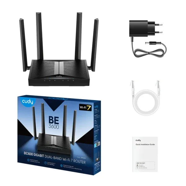 Wireless Mesh Router Cudy WR3600/BE3600 WiFi 7/EXT4x5dBi/1W/4LAN