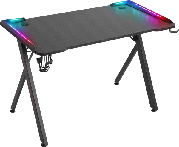 Gaming sto Defender Extreme 75cm x 110cm x 60cm x 15mm/Backlight/Držač za čase/crni