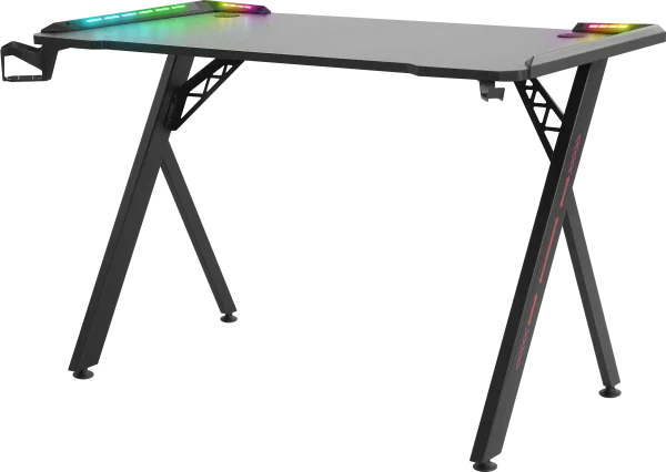 Gaming sto Defender Extreme 75cm x 110cm x 60cm x 15mm/Backlight/Držač za čase/crni