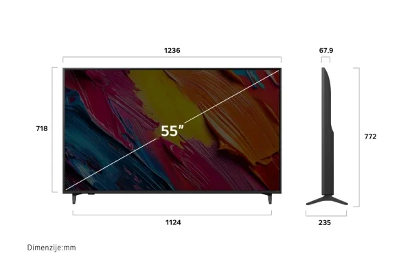 SMART QNED TV 55 LG 55QNED70A6A 3840x2160/UHD/4K/DVB-T2/C/S2