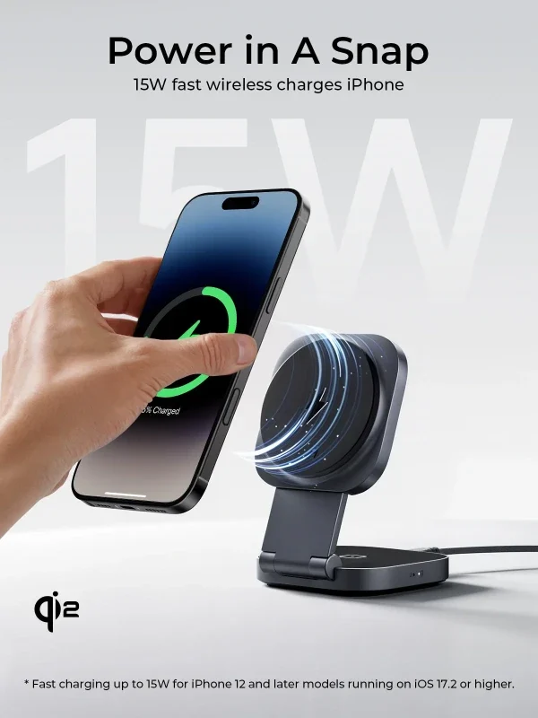 Bežični magnetni punjač za brzo punjenje AUKEY LC-MC211 2-u-1 Qi2 25W
