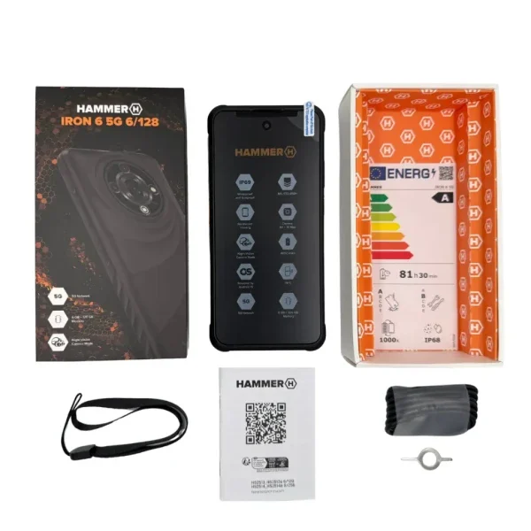 Mobilni telefon Hammer IRON 6 5G 6GB/128GB Black IP69K