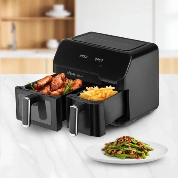 AirFryer Ufesa Storm/dupla posuda/9L(5.5L+3.5L)8 programa/crna