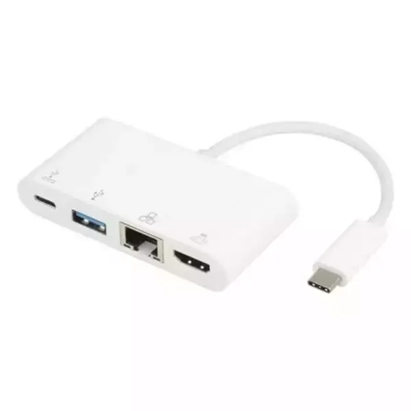 Adapter E-Green USB 3.1 Tip C(M) - HDMI+USB 3.0+Tip C+RJ45(F)