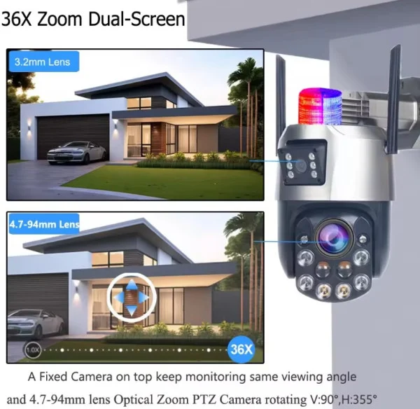 CAM-IP6MP-EP5-36X *ZOOM GMB kamera  6mpix microSD iCSee xmeye pro app Two-way PTZ ip66,2x3.6mm
